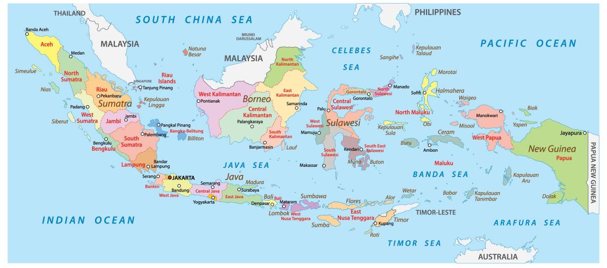 空白のインドネシア地図